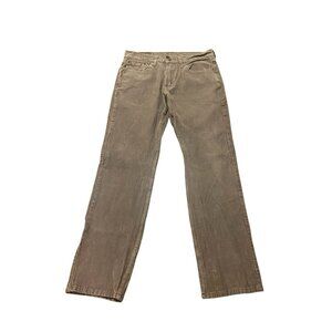 Levi's 514 Straight Fit Corduroy Jeans Men's 32x32 Brown-Gray Stretch White Tab